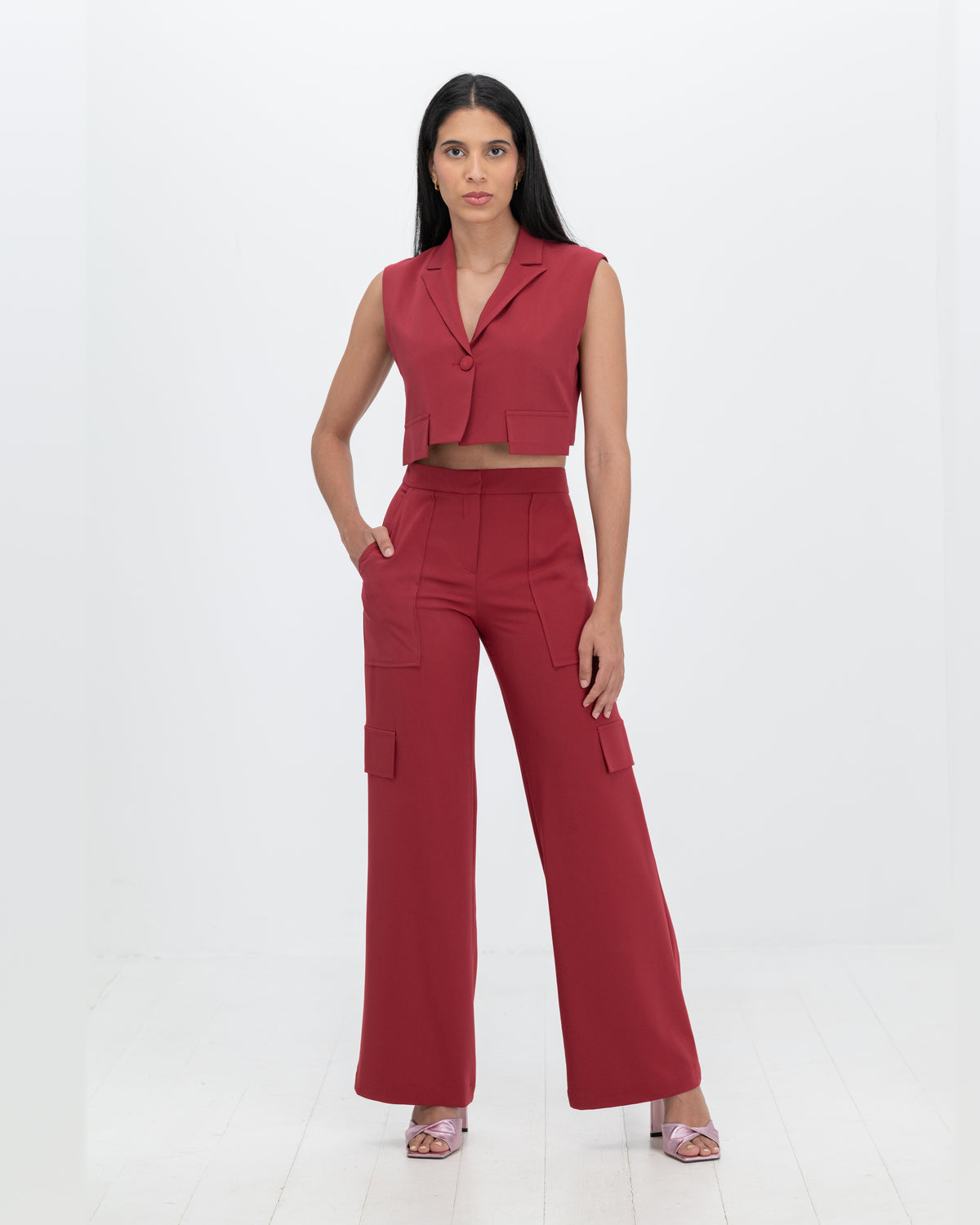 Trousers 15-5794 in Rojo Vino, front