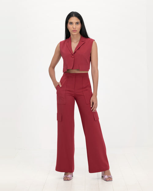 Trousers 15-5794 in Rojo Vino, front