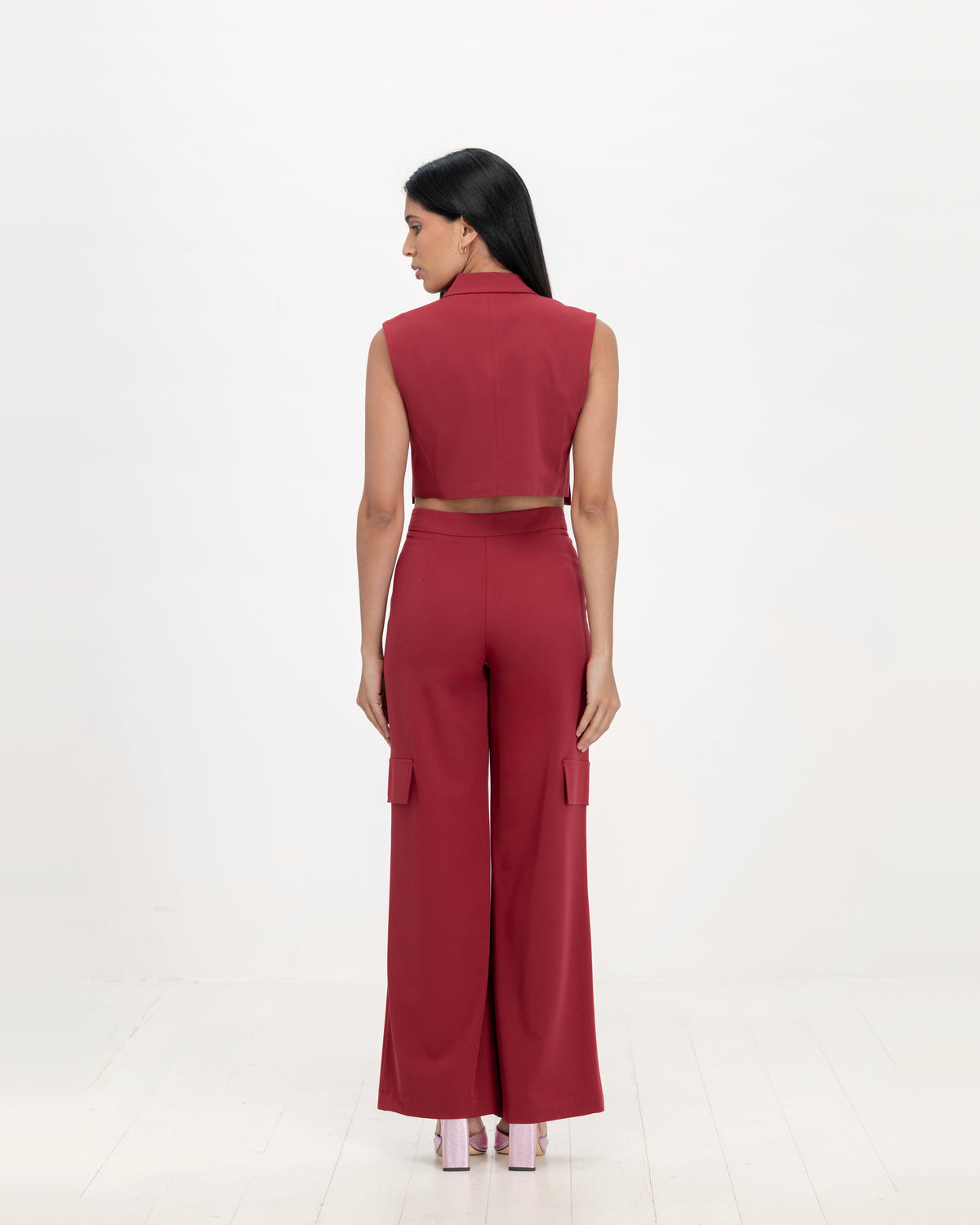 Trousers 15-5794 in Rojo Vino, back