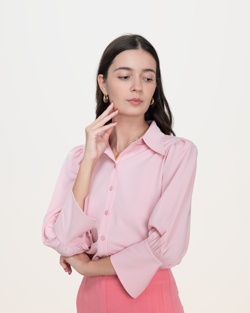Blouse 15-5577 in Rosa Cameo, detail