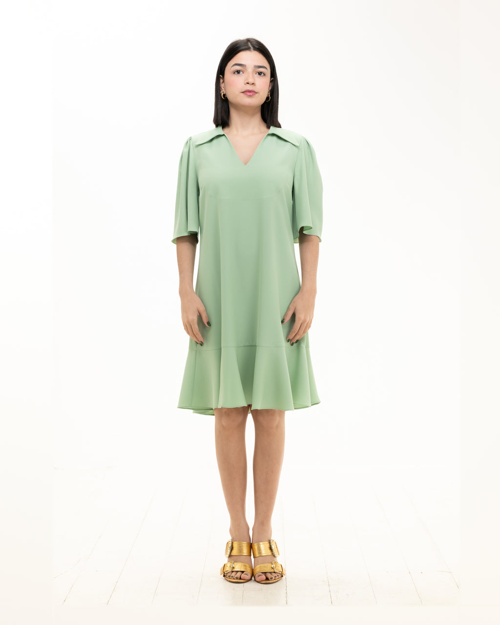 Dress 15-6020 in Verde, front