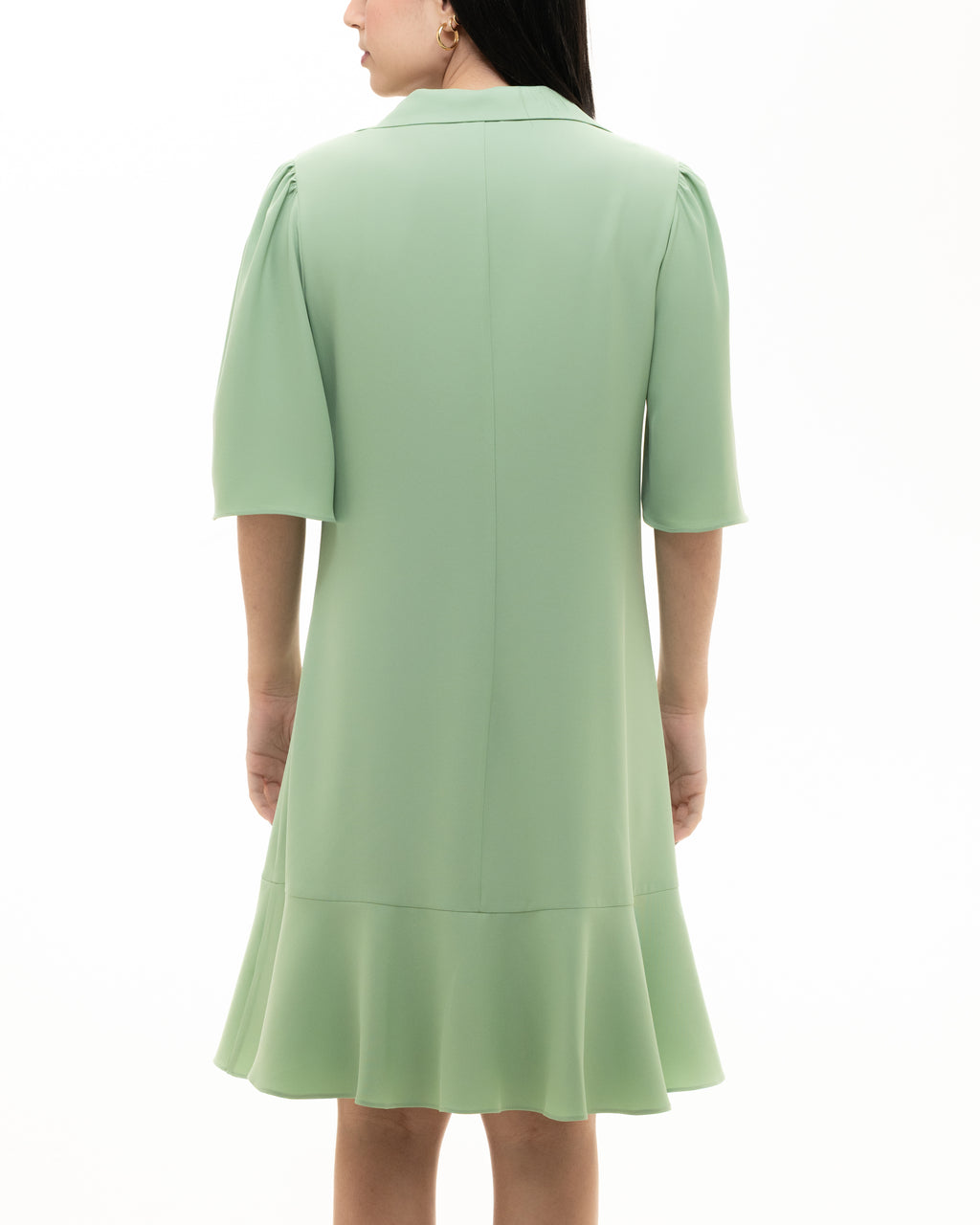 Dress 15-6020 in Verde, back close-up
