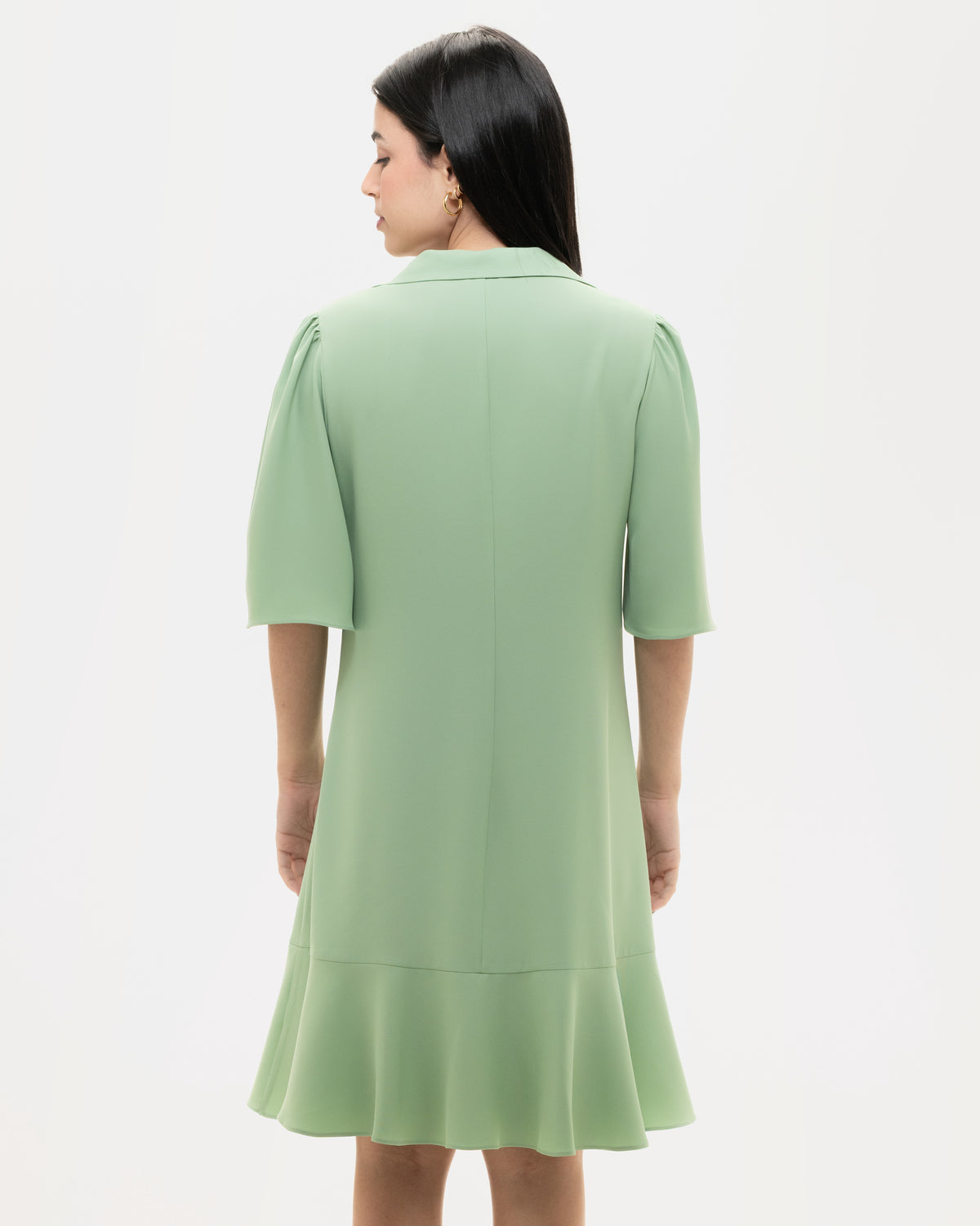 Dress 15-6020 in Verde, back close-up